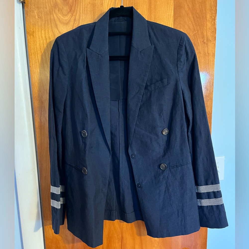 Brunello Cucinelli lightweight navy blazer size 6
